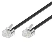 Astrotek Telephone 2m extension cable 6p4c Plug/Plug ,with 2xRJ11 6P4c Plugs, Black PVC Jacket.-RoHS ~W2492ACB AT-RJ11-MM-2