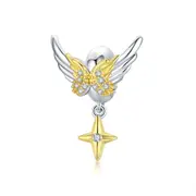 Silver plating Brilliant Wings Charm for DIY Bracelet or Bangle Jewelry Beads