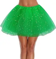 [velado] Women's Classic Tutu Skirt Glitter Tulle Vintage Petticoat for for Ladies, Mini Sparkle Bubble Dance Skirt Short Pettiskirts