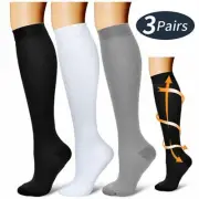 6 Pairs Compression Socks 20-30mmHg Graduated Men Women Sport Socks S-XL