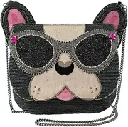 [MARY FRANCES] Throw Me a Bone Crossbody Handbag, Black, Black