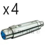 4 Pack Lot - 3-Pin XLR Female to RCA Jack Audio Cable Microphone Mic DJ Adapter