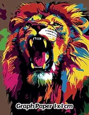 Abstract Lion Graph Paper 1x1 cm: 1cm Squared Grid Paper | Gift For People Who Love Cats, Wildlife Animal Lovers | For Back To School, Office, Work | 8.5 x 11 Inches | 111 Pages | v3