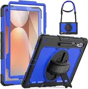 [SEYMCY] Case for Samsung Galaxy Tab S9/S8 Ultra Case 14.6 inch 2023/2022, Shockproof Case with Screen Protector, Stand/Hand Strap, Shoulder Strap for Samsung S9/S8 Ultra Tablet Case 14.6 inch, Blue