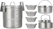 Backpacking Cooking Set,Kettle Set | Lightweight Survival Gear for Family Picnic Travel Backyard Backpacking Lawn Outdoor Hiking Adventures