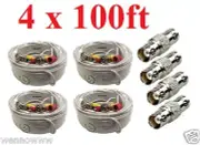 4 PACK PREMIUM 100Ft.T BNC EXTENSION CABLES FOR Swann SYSTEMS-W
