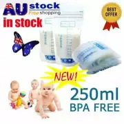 1~100pcs Pre-Sterilised Breastmilk Baby Breast Milk Storage Bags Pouches 250MLHA