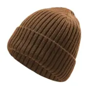 Kids Wool Beanie Hat Toddler Warm Winter Knit Caps Cuffed Beanies Skull Brown