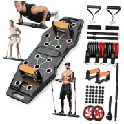 Portable Push Up Board, Foldable, Multifunction with Color-Coded Black Kit