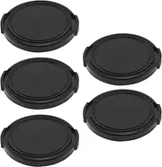 LT Easiyl 5PCS Camera Lens Cap for 55mm Thread Universal DSLR Lenses 50.8x7.4mm Sides Pinch Snap-On Front Lens Cap Camera Accessories for Outdoor Photography Black