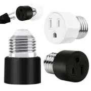 E26/E27 Light Socket to Plug Adapter 2/3 Prong Light Bulb Outlet Adapter Convert