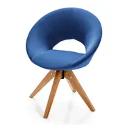 Costway 360° Swivel Velvet Office Chair Desk Accent Chair Height Adjustment Armchair Home Work Study Blue