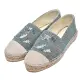 【CHANEL 香奈兒】經典Espadrilles雙C LOGO棉麻編織鉛筆鞋(薄荷綠G29762-MINT GREEN)