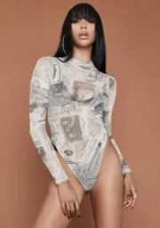 [HOROSCOPEZ] Making Headlines Sheer Bodysuit