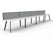 RAPIDLINE RAPID ETERNITY SINGLE SIDED WORKSTATION With Screen 4 Person W1200 x D750 x H730mm (per user) White Top Black Frame