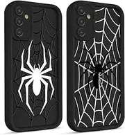 [Yomjew] 2 Pack Cute Spider Web Phone Case for Samsung Galaxy S24 5G Case 6.2", Cool Aesthetic Pattern Print Design Silicone Matte Funda Protective Shockproof Soft TPU Cover for Women Girls