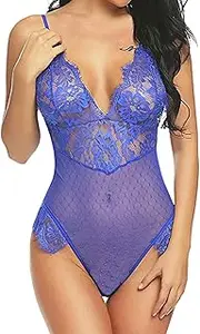 [JINZIJINYU] Sexy Bodysuit Lingerie Sexy Mesh See Through One Piece Suspenders for Women Sexy Tights