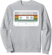 [X.Style] Best of 1978 44th Birthday Vintage Cassette Tape Sweatshirt ds1005 Sweater (S) Heather Grey