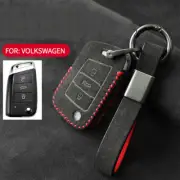 Full Suede Covered Key Fob Remote Protector Holder Cover Case For Volkswagen A