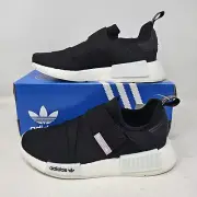 Wmns Adidas NMD_R1 Boost Slip On Athletic Shoe / Black White / GW5698 / Size 7