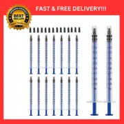 50 Pack 1Ml Syringe with Cap, Individually Sealed 1Cc Syringe with Luer Slip Tip
