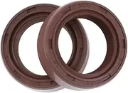 X AUTOHAUX Universal Oil Seal TC Seal Ring Rotary Shaft Seal 22x32x10mm High Pressure FKM Rubber Brown 2 Pcs
