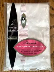 VTG Penney's Percale Fine Combed 100% Cotton Pillow Cases NOS Sealed 42X38.5"