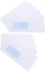 FIXOSHEE 50pcs Self Seal Left Window Envelopes for Secure Mailing for Business Bills Checks Important Documents Confidentiality Protection