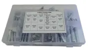 112 Piece Metric Clevis Pin, R Pin & Split Pin Grab Kit Assortment M8 - M12