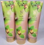 3 VICTORIA'S SECRET LUSH ORCHID AMBER FRAGRANCE LOTION 8 FL OZ