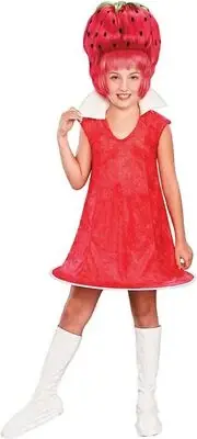 Strawberry Tart Shortcake Fruit Retro Red Fancy Dress Up Halloween Child Costume