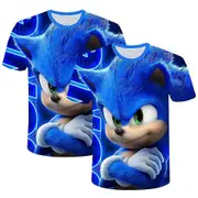 Nmaov Unisex Shirts Sonic 3d Digital Printing T-shirts Summer Cartoon Game Short Sleeve Tee Tops For Youth Teens Boys Girls 9-10Years
