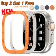 Metal Bumper+Tempered Glass For Apple Watch Ultra49mm Screen Protector Full Film