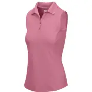 NEW Women's Greg Norman Sleeveless Protek Micro Pique Golf Polo
