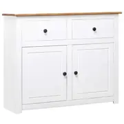 Sideboard White 93x40x80 cm Solid Pinewood Panama Range