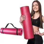 Eco Friendly NBR Yoga Mat - Multipurpose 173cm x 61cm x 15mm Extra Thick Exercise Mat for Men, Women and Kids, Ideal Non Slip Workout Mats for Yoga, Pilates, Gym Exercise with Carrying Strap