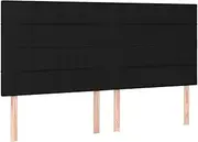 vidaXL LED Headboard - Black Fabric Adjustable Bed Header with Colorful LED Strips, 160x5x118/128 cm - Ideal for Bedroom Decor