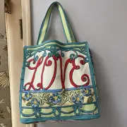 Brighton "A Winter's Love" Canvas Tote 16x15x8 Bag Large Shopper NWT NEW $150