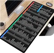 Office Word PPT Excel Shortcuts Cheat Sheet Mat for Windows,Keyboard Shortcut Mouse Pad Large Gaming Mouse Pad Desk Mat Office Software Excel Shortcuts Mousepad Size 35.4" x 15.7"(MS-Black)