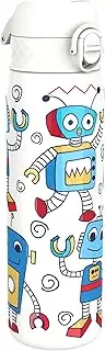 ion8 Lightweight Steel Water Bottle 600 ml Non-Insulated Leak-Proof One-Handed Opening Secure Locking Dishwasher Safe Flip Lid Carry Handle Easy to Clean Robot
