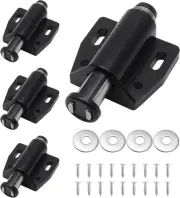 8 PCS Magnetic Touch Latch, Black Push Open Cabinet Door Latches and Catches Mag