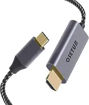 USB C to HDMI Cable 4K, 10ft USB Type C to HDMI Cable Adapter High Speed Braided Cord Connect Laptop and Phone to TV Compatible with 2020 MacBook Pro/Air, iPad Pro 2020, LG, Dell XPS 13/15 and More