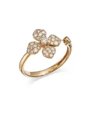 Bloomingdale's Fine Collection Diamond Pave Flower Cuff Ring in 14K Yellow Gold, 0.50 ct. t. w.