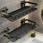 Wall Mount Bathroom Storage Shelves With fixed hook Shower Shelf Bathroom