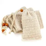 Soap Bag, Natural Sisal Soap Saver Bag Pouch Mesh Net Waste Plastic-Free Exfo...