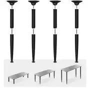 3-in-1 Metal Folding Table Legs with Adjustable Floor Protectors for Round or...
