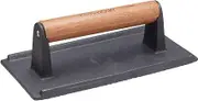 KitchenCraft Cast Iron Bacon Press, Grill BBQ Burger Press, Steak Weight, 21 x 11 cm (8.5" x 4.5"), Black