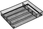 COHEALI Carbon Steel 5 Section Desktop Storage Drawer Kitchenware Drainer Slide Out Black Kitchen Storage
