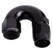 Aeroflow 550 Series Cutter One-Piece Full Flow Swivel 180° Hose End -16AN, AF556-16BLK