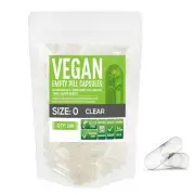 Size 0 Empty Capsules-100 Count Clear Empty Vegan Vegetarian Veggie HPMC